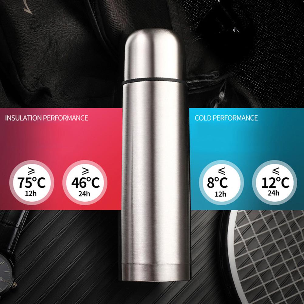 Portable Dual-layer Coffee Bottle Vacuum Flask Tea Water Cup Thermal Jug Mug