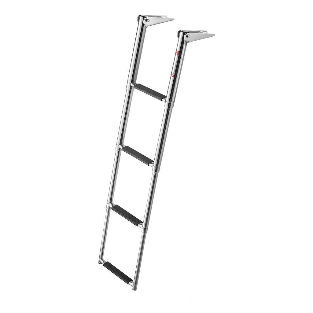 VEVOR Boat Ladder, 4 Steps, Stainless Steel Telescoping Folding Swim Deck Ladder for Rear Entry Inboard