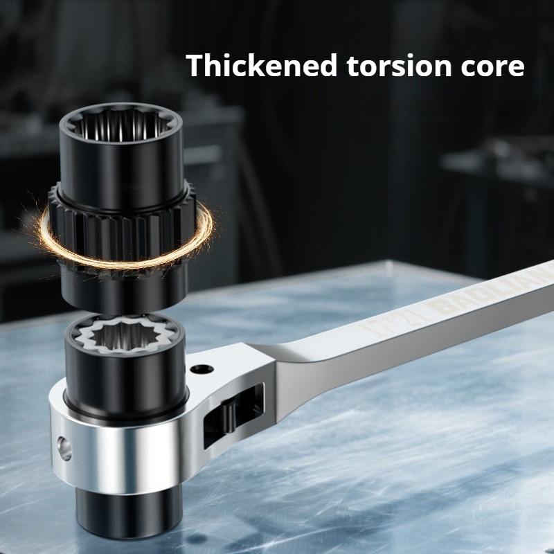 8 In 1 Ratchet Wrench Multifunctional Two-way Spanner Thickening Labor-saving Anti-rust Car Repair Tools Household Hardware Tool