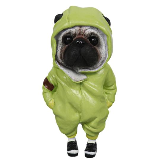 Yousheng 1/4Pcs Dog Figurines Doll Halloween Resin Ornament Standing Puppy Toy Outdoor Decor Fairy Garden Accessories