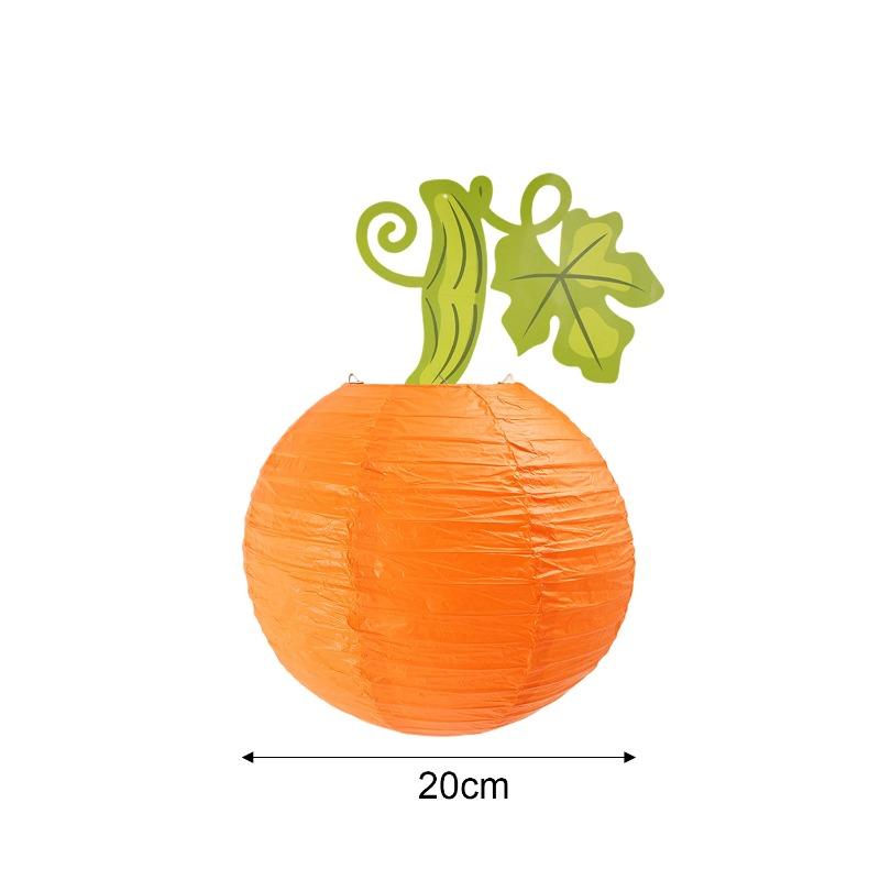 Halloween Round Paper Pumpkin Hanging Lantern Decoration for Thanksgiving Fall Festival Indoor Outdoor Party Patio Home Holiday Scene Decor Supplies