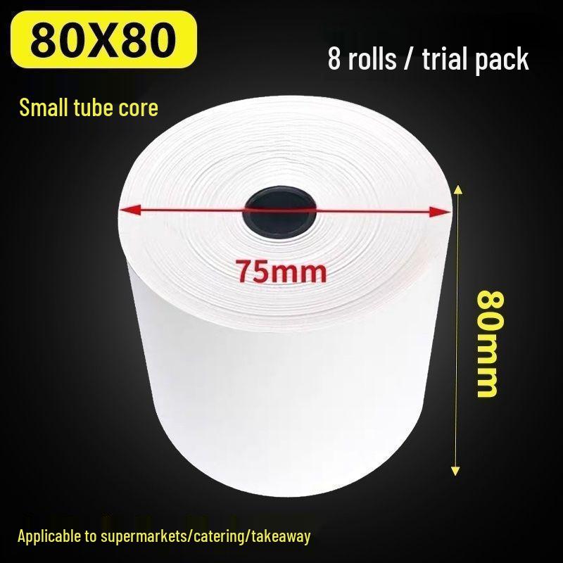 Thermal Receipt Paper Roll - 80x80, 80x60, 80x50 for Cash Registers & Kitchen Takeout