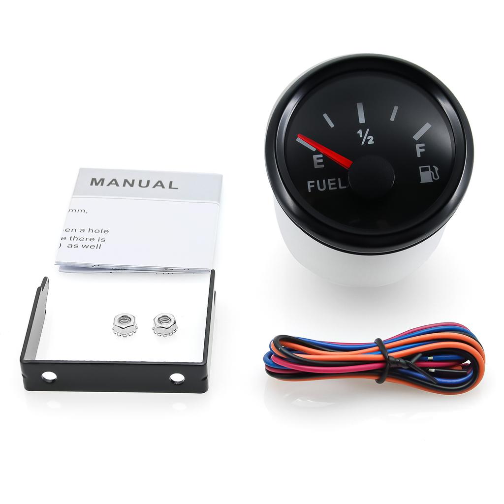 Universal 2'' 52MM Fuel Level Gauge 0-90 ohm For 0-90 Ohm Liquid Level Sensor Marine Boat Car Track Fuel Level Meter Customized
