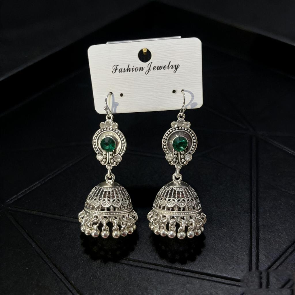 Indian Silver Birdcage Tassel Earrings - Ethnic Bohemian Wind Chime Style for Women 