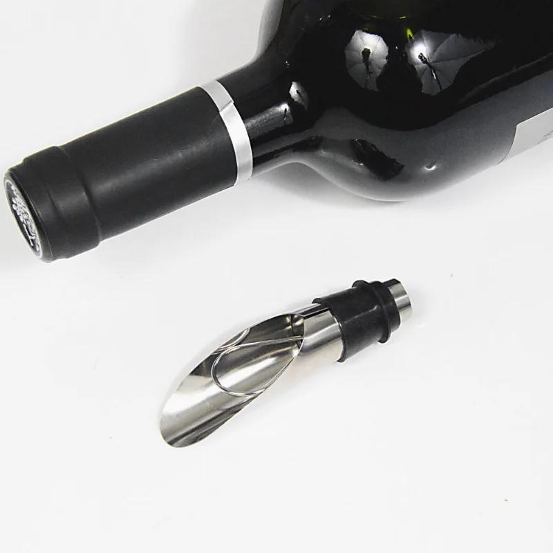 New 1PCs Stainless Steel Pourer Decanter Wine Aerator Pour Spout Bottle Stopper Wine Aerator Pourer Pouring Tool Home Supplies