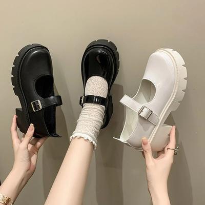 Platform Mary Jane Shoes Women's Chunky Heel Round Toe Buckle Strap Casual Shoes