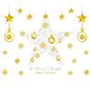 Christmas Window Decorations Static Cling Stickers Gold Foil Glitter PVC Holiday Ornament Set Home Party