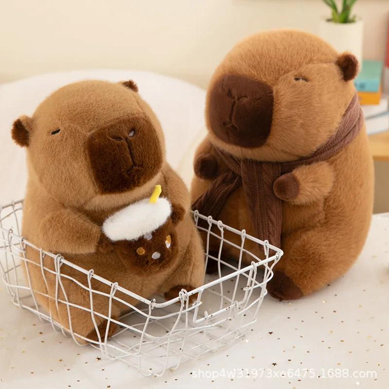 Hot 50cm Fluffy Capybara Plush Doll Kawaii Capybara Stuffed Toy Simulation Stuffed Animals Home Decoration Kids Birthday Gift