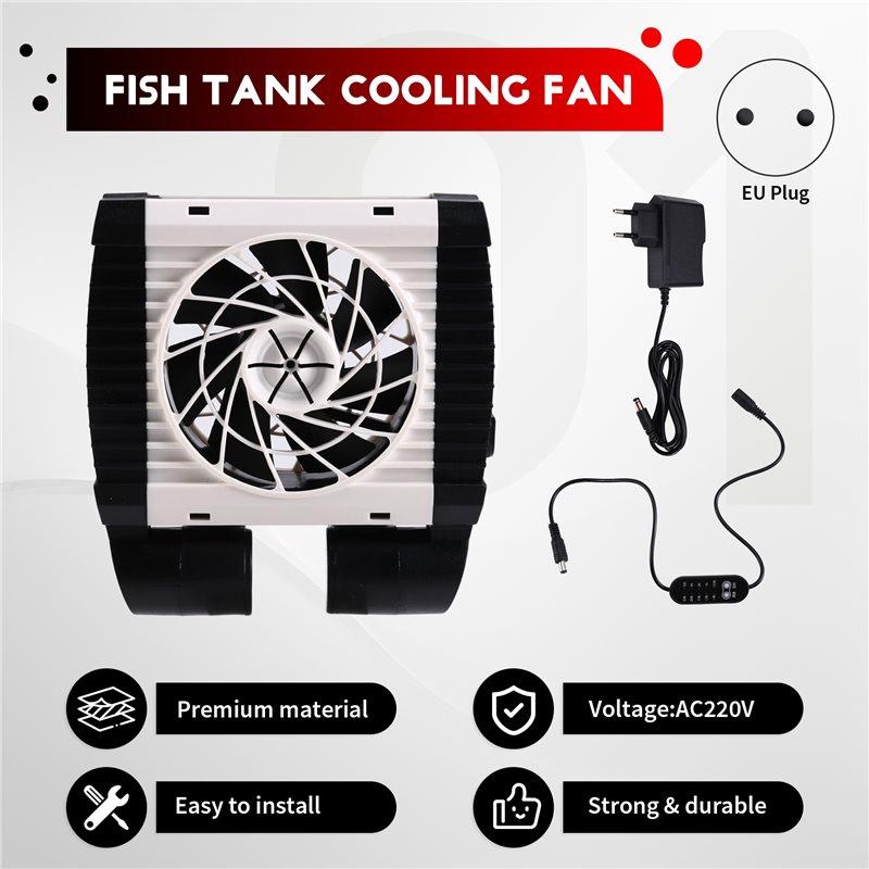 2025 Trend EU PLUG Fish Tank Cooling Fan Aquarium Fish Tank Adjustable Fan With 6 Wind Speeds Aquarium Cooler Chiller