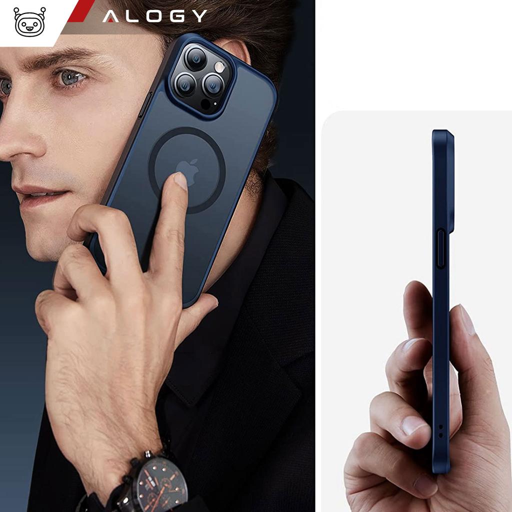 Etui Do Iphone 14 Pro Max Magsafe Case Obudowa Ochronna Alogy Ring Pancerne Na Telefon Matowe Granatowe