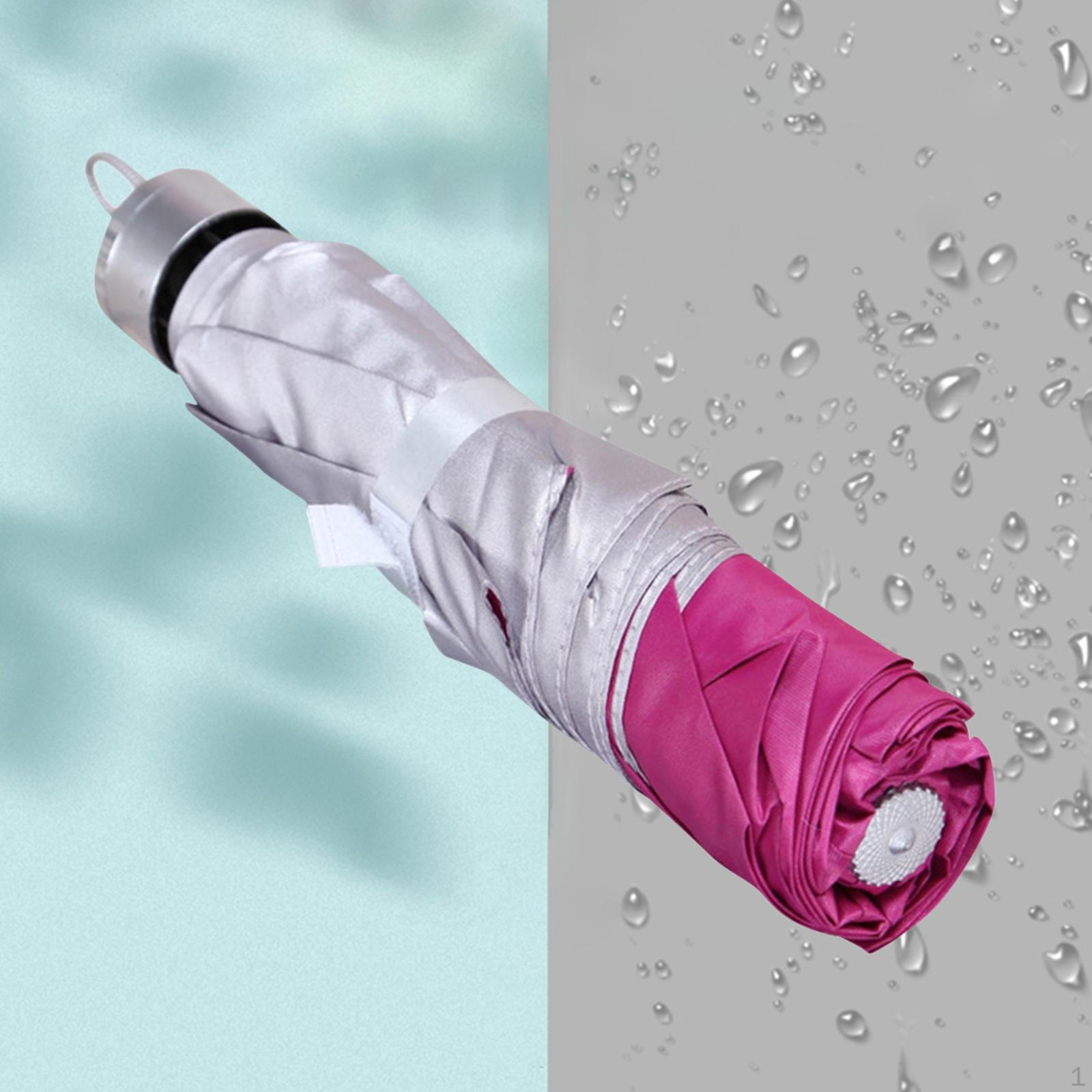 

Складной зонт для путешествий для мужчин и женщин, портативный зонт от солнца и дождя, ветрозащитный 7 Rib Silver Coating