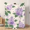 1pc Flannel Blanket Beautiful Purple Flowers And Leaves Soft Comfortable And Warm This Nap Blanket/Sofa Blanket Is Suitable for Al