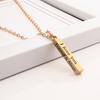 I Love You Letter Print Chain Couple Necklace Stainless Steel Square Bar Pendant Party Necklace Jewelry Accessories