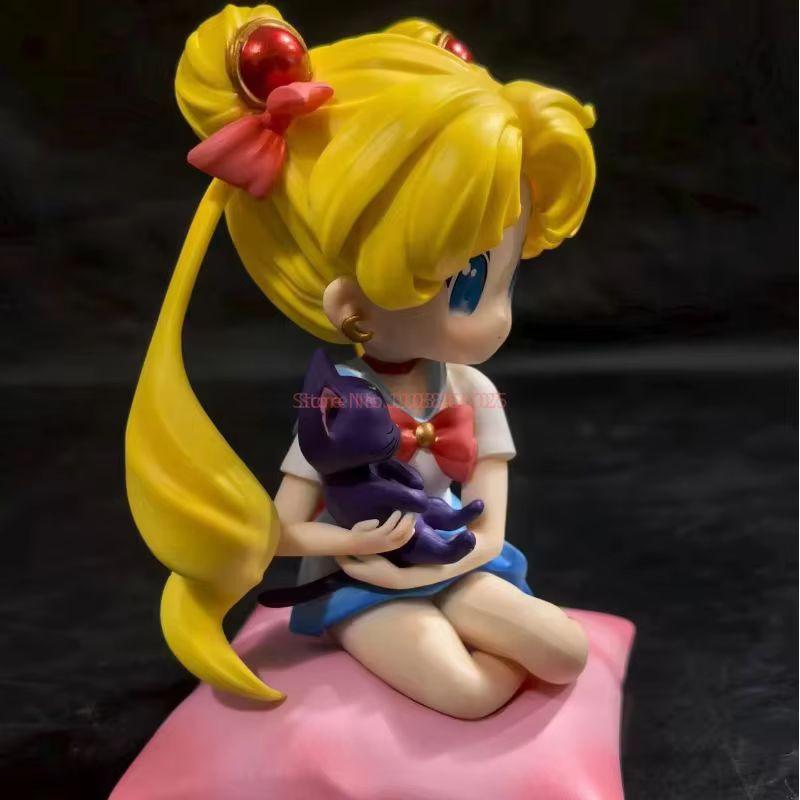 Neue Q-Style Sitzende Sailor Moon & Usagi Tsukino GK Statue - Anime Sammlerfigur, Kawaii Schreibtischdekoration Für Fans Geschenke