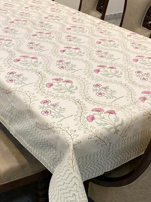Blok Baskı Masa Örtüsü 6 Kişilik (90*60 inç)