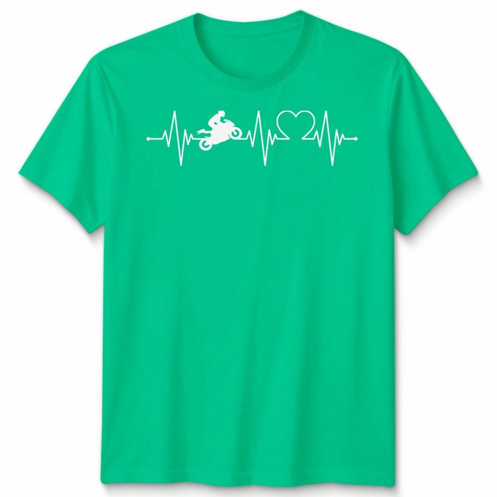 Motorbike Bike Unisex T Shirt Heartbeat Biker Motorcycle Unisexs Unisexs Tee S
