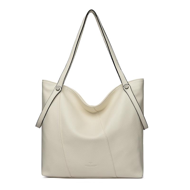 Luxury Brand Soft Leather Shoulder Bags For Women Casual Tote Bag Female Solid Purse Simple Design Handbags Commuting Sac A Main