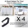 4 Pieces Tablecloth Clips, Tablecloth Holders, Stainless Steel Table Cover Clamps, Suitable for Parties, Picnics, Restaurants & Weddings (Black)