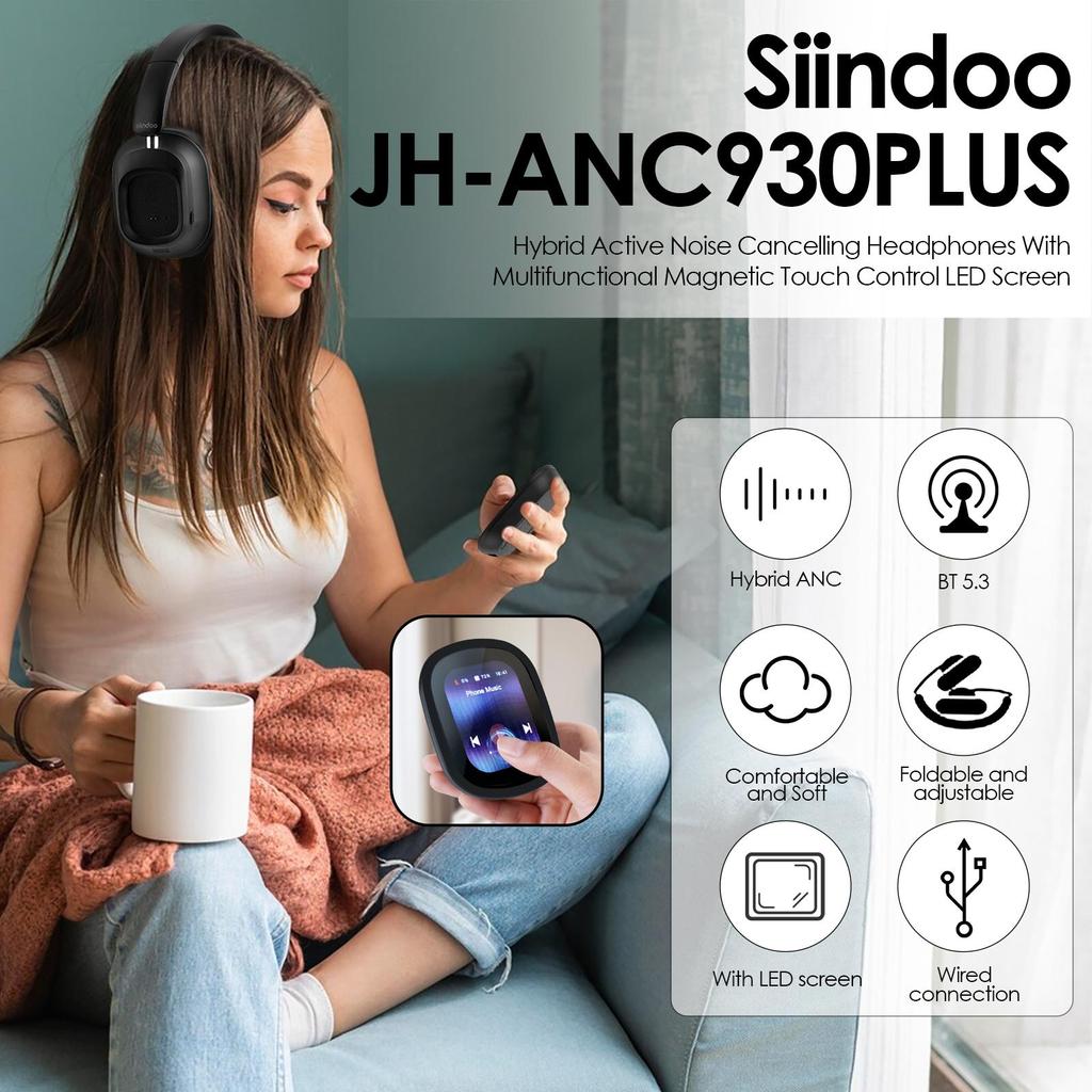 Buy Siindoo Hybrid Active Noise Cancelling Headphones with Buy Siindoo Hybrid Active Noise Cancelling Headphones with