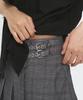 Place Studio Eyelet Point Tab Strap Pleated Layered Mini Skirt _2 Colors