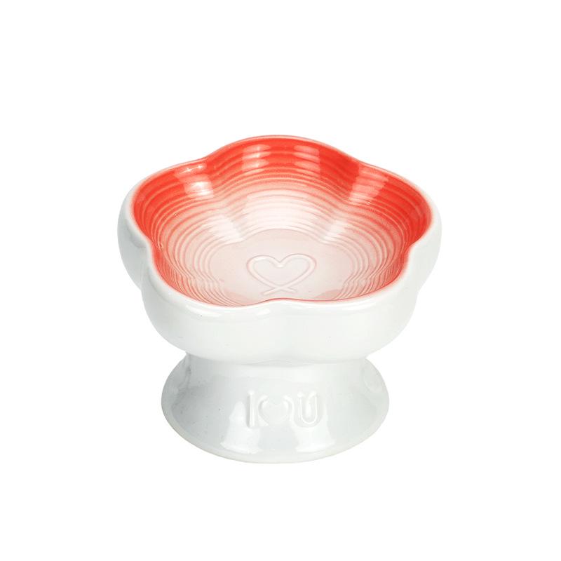 Heart-Shaped Ceramic Pet Water Bowl - Elevated, Splash-Proof, Moisture-Proof, Ideal for Cats and Dogs