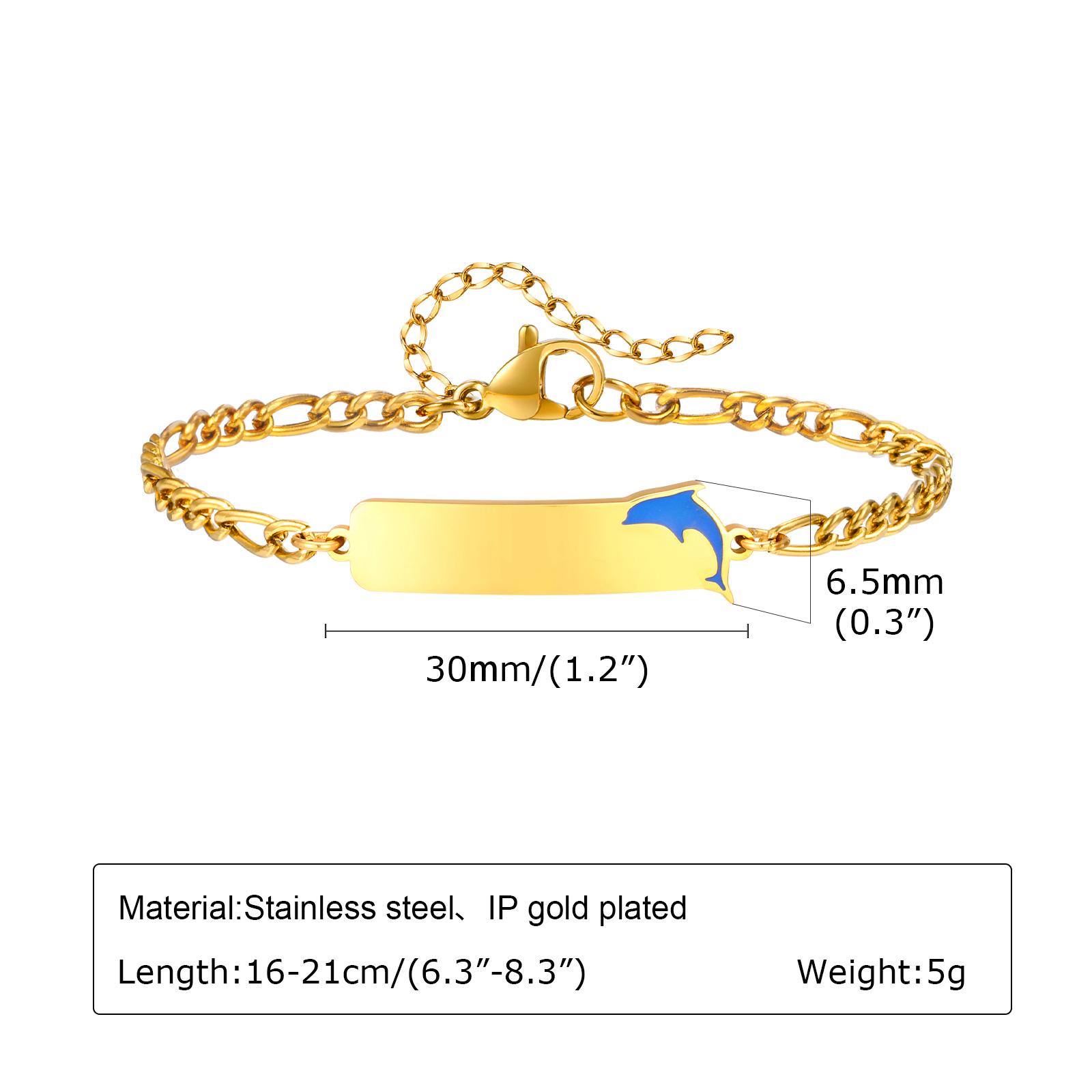 

Free Engraved Women Dolphin Bracelet,Stainless Steel Full Light 3 To 1 Nk Hand Chain,Gift of Love,Personalize Customization
