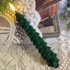 Remote Control Window Candles Green Christmas Tree Flameless LED Candle, 9.8" Battery Operated Taper Candles, Dorm Room Decorative Lighting