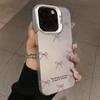 Ins Korean Simple Pink Bow Phone Case for iPhone 15 Pro Max 14 13 12 11 XS X XR 7 8 Plus 15 Luxury Lens Protection Laser Cover