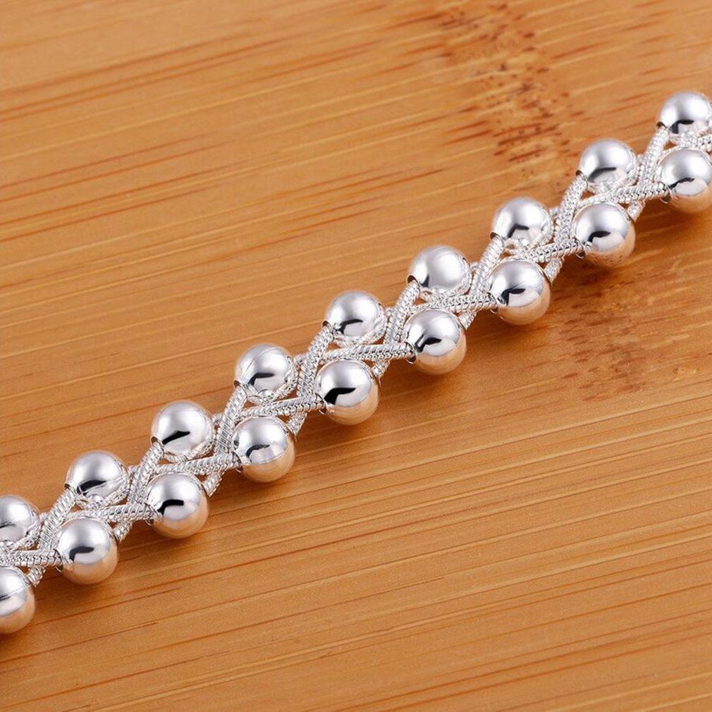 Bijuterii din Argint Sterling 925 Femei Brățară cu Mărgele Lanț Vintage Brățări Accesorii de Modă pentru Fete Cadou Argint Real 925 Bijuterii