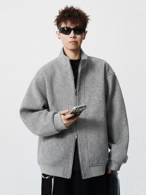Men's Autumn Winter Wool Blend Zipper Jacket Coat - Thick, Loose, Versatile Casual Cardigan