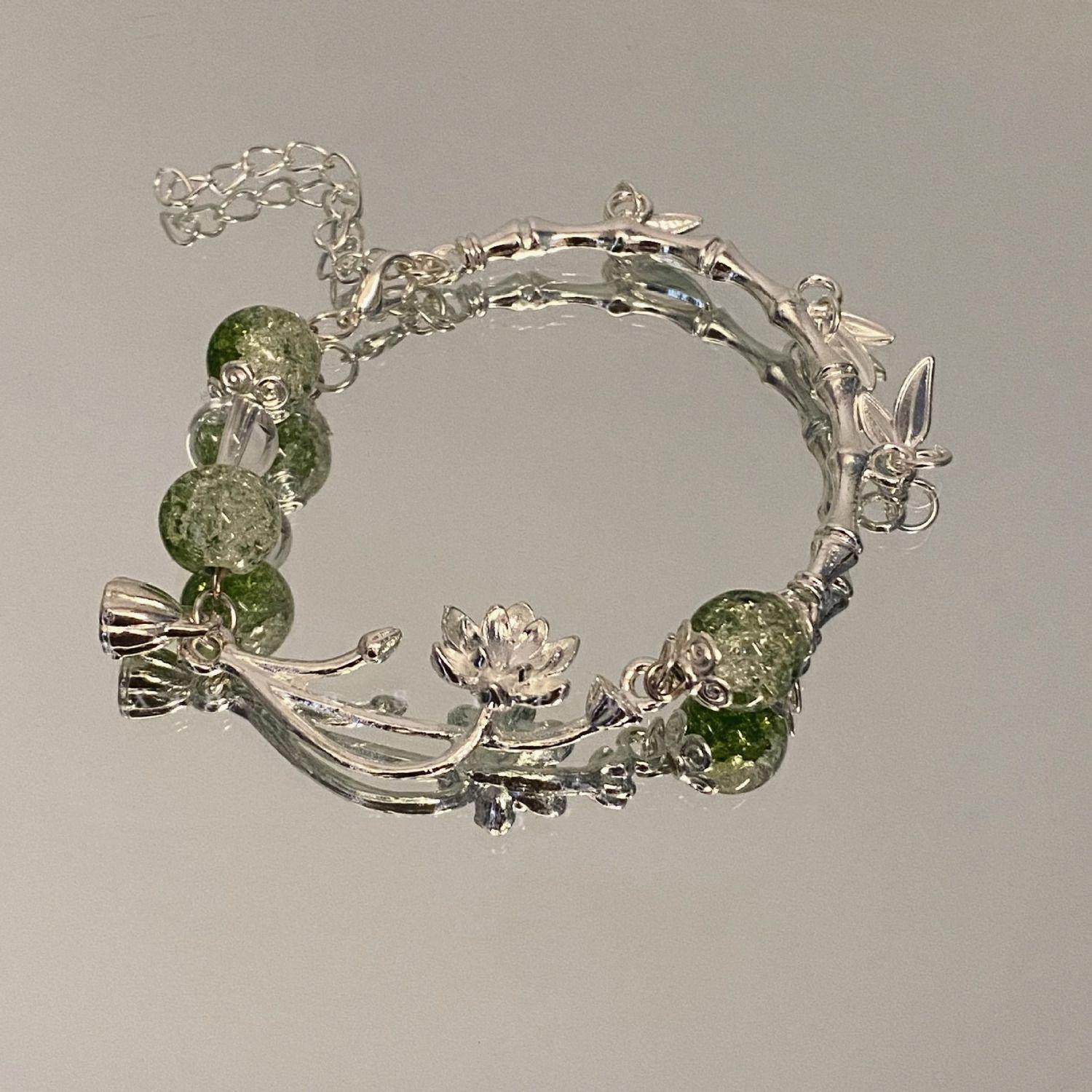 

Дом лотоса~ Браслет-дериватив Ли Сянъи, нишевый дизайн, антикварный браслет, новый китайский свежий лотос, ручное украшение для женщин