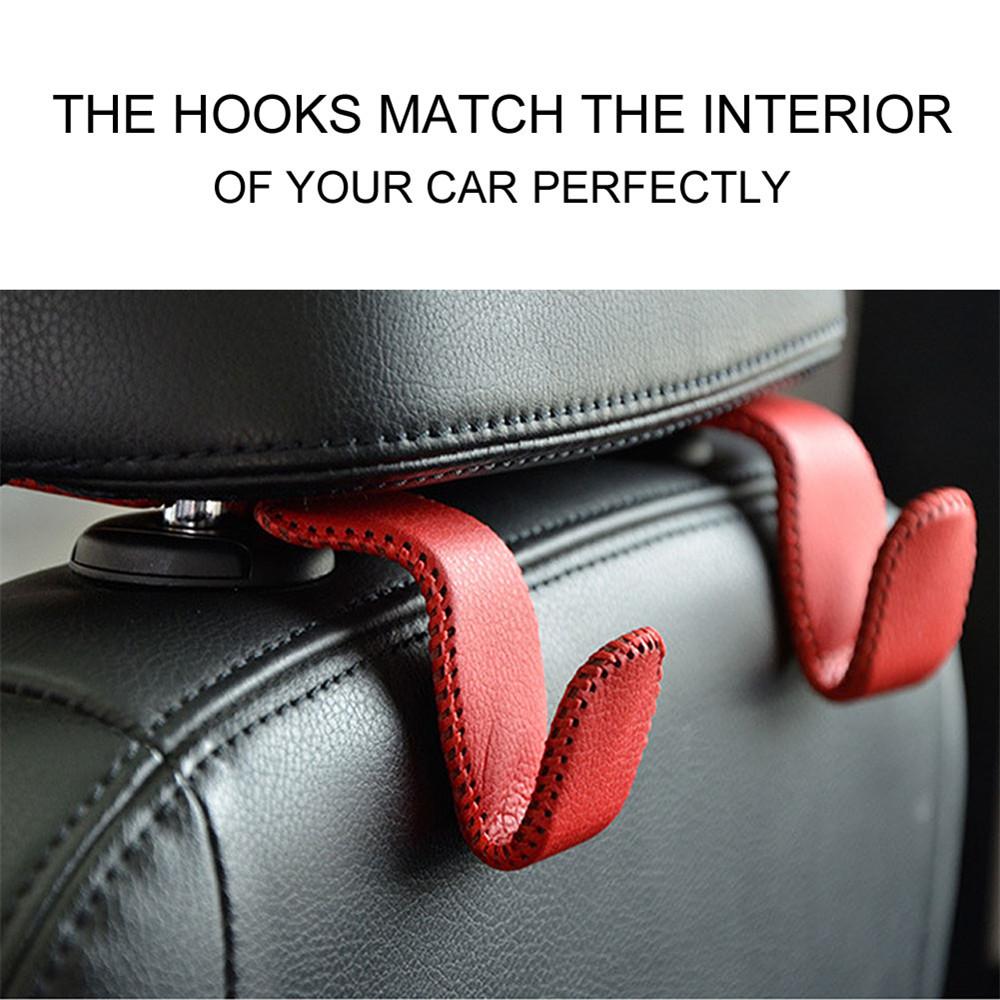 1pcs Storage Holder For Car Headrest Hooks Hanging Purses Auto Fastener Back Seat Organizer PU Leather Rear Rack