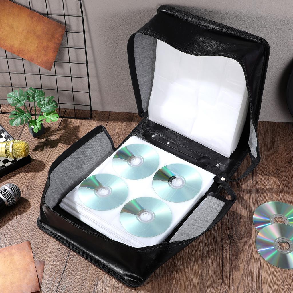 360 Discs Cd Dvd Wallet Storage Holder Organizer Album Black Portable Large Capacity Separate Design