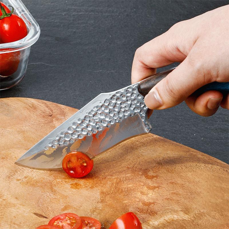 Forged Kitchen Cleaver Boning Knife Meat Cutting Butcher Knife Cutting Outdoor Barbecue Fishing Utility Knife with Sheath