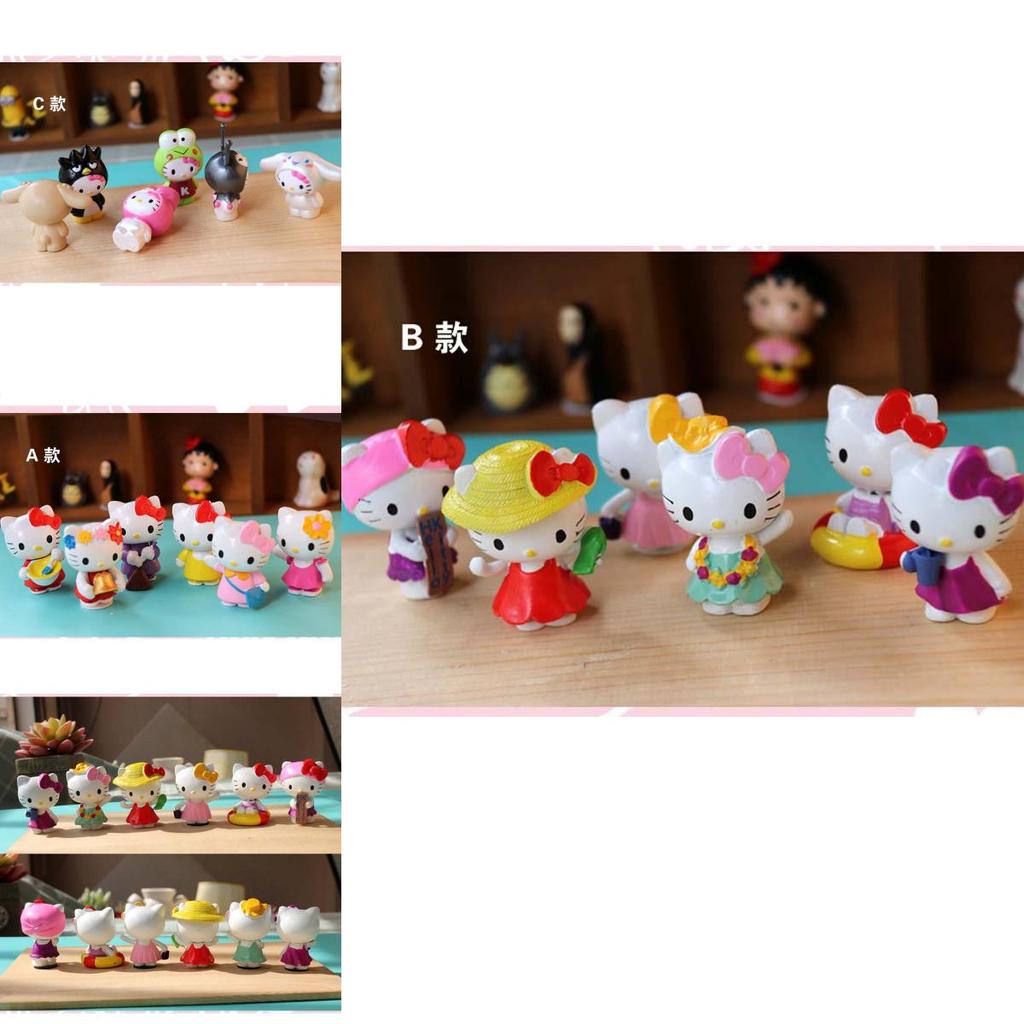 Rozkošných 6ks Hello Kitty Kuromi Sanrio Roztomilých Panenek Příslušenství Pro Sběratele
