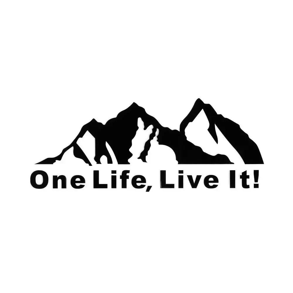 1 PCS One Life Live It Mountain Reflective Car Sticker Body Sticker Motorcycle decorative decals 20cm