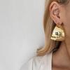 Elegant Gold Geometric C-Shaped Drop Earrings