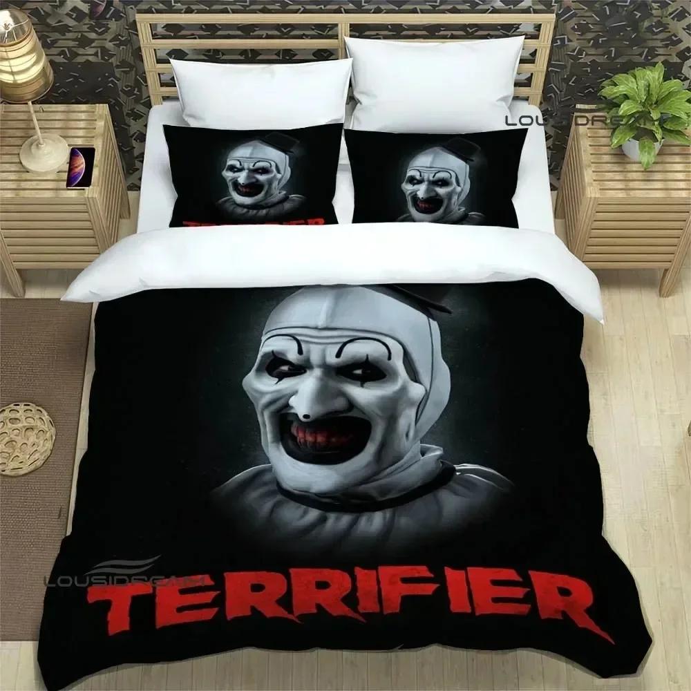 

Terrifier Horror Printed Bedding Set Single Twin Double Queen King Cal King Size Bed Linen Set AU Double 180x210cm