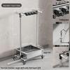Stainless Steel Mobile Mop & Broom Storage Rack