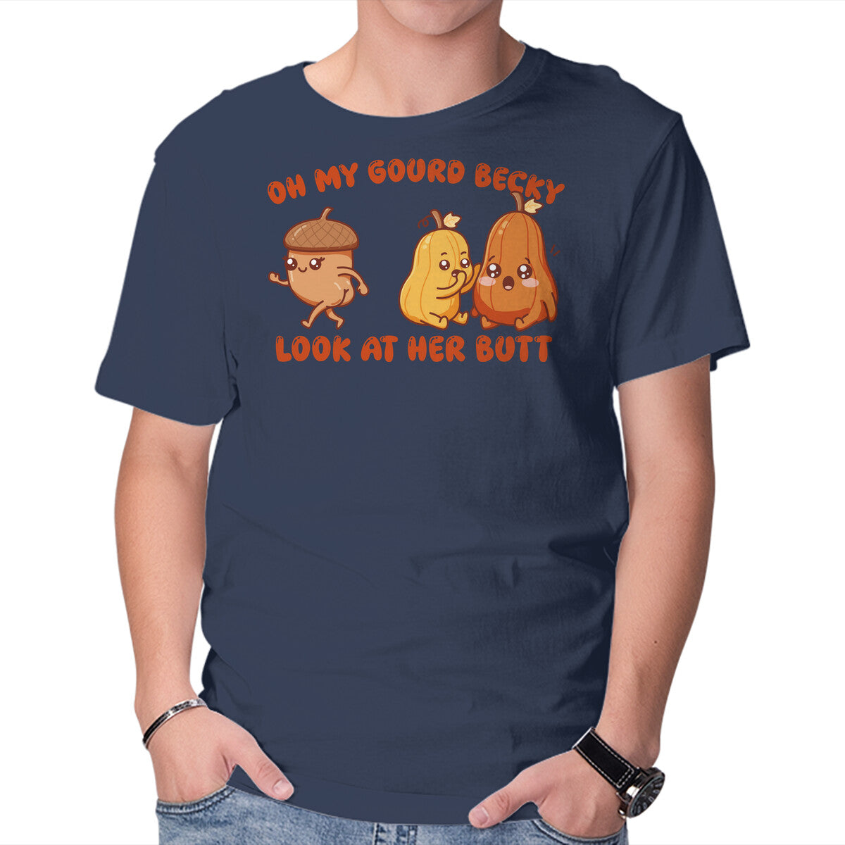 Unisex Crew Neck T-Shirt Oh My Gourd Becky Graphic Short Sleeve Casual Tee S