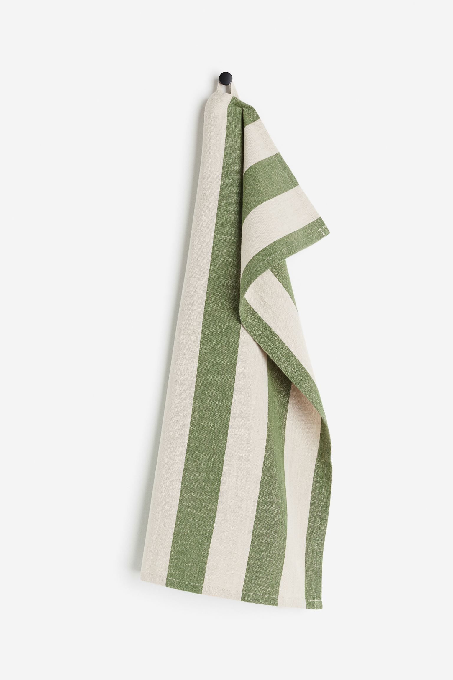 

Striped linen-blend tea towel