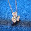 Leaf Pendant Sterling Silver 0.5ct D Color Moissanite Pendant Necklace For Women Sparkling Wedding Party Fine Jewelry