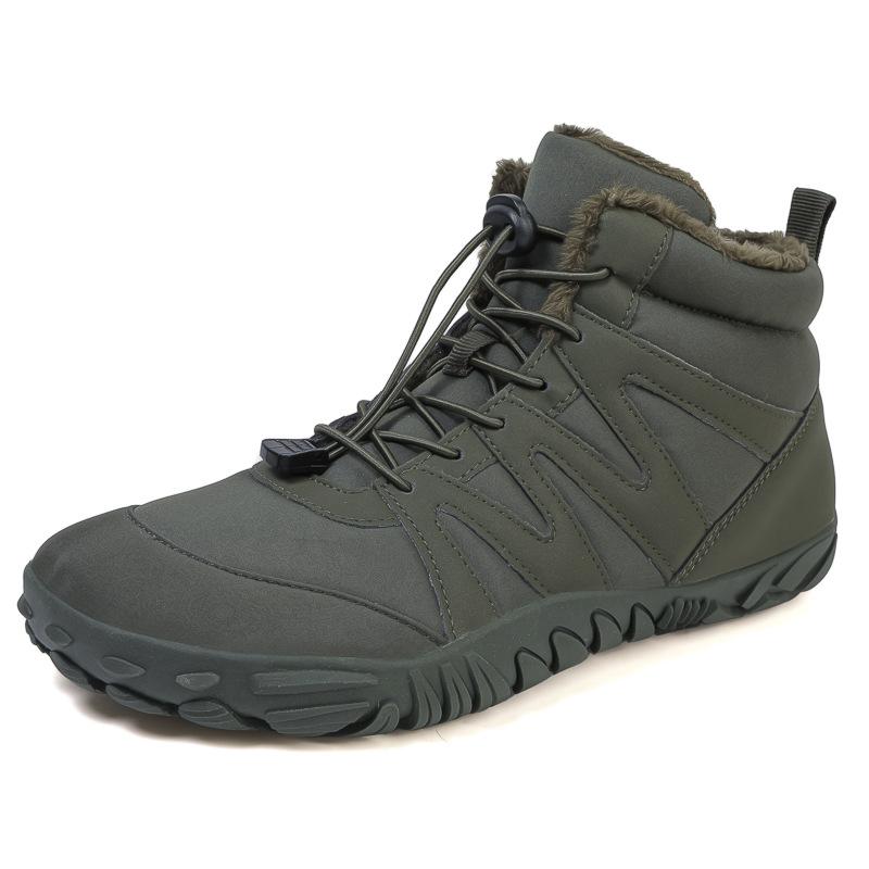 New five-finger men's snow boots barefoot piled thickened single shoes waterproof and non-slip barefoot non-slip cotton shoes