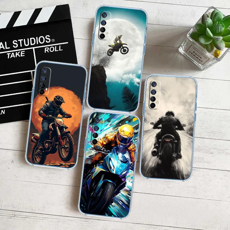 RA18 Motorcycle Racing Transparent Phone Case for Motorola Moto Edge 20 30 40 50 S30 Fusion Ultra Pro Neo Lite + G200 G23