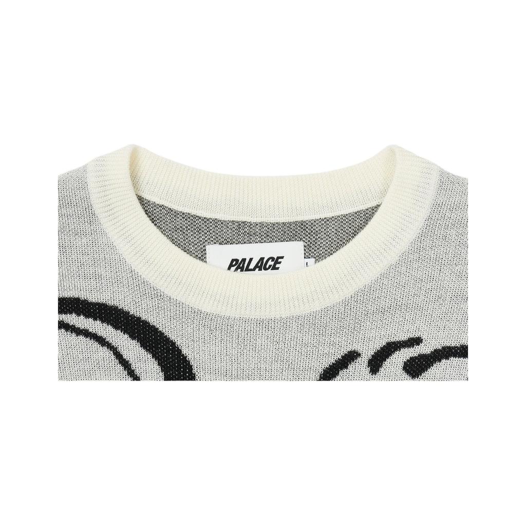 Palace Palasonic Fun Panasonic Logo Cartoon Long Sleeve Knitted Sweater Unisex Tops Grey P20KW001