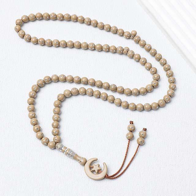 Handmade 99-Bead Tasbih Bracelet - 8mm Islamic Prayer Beads Rosary