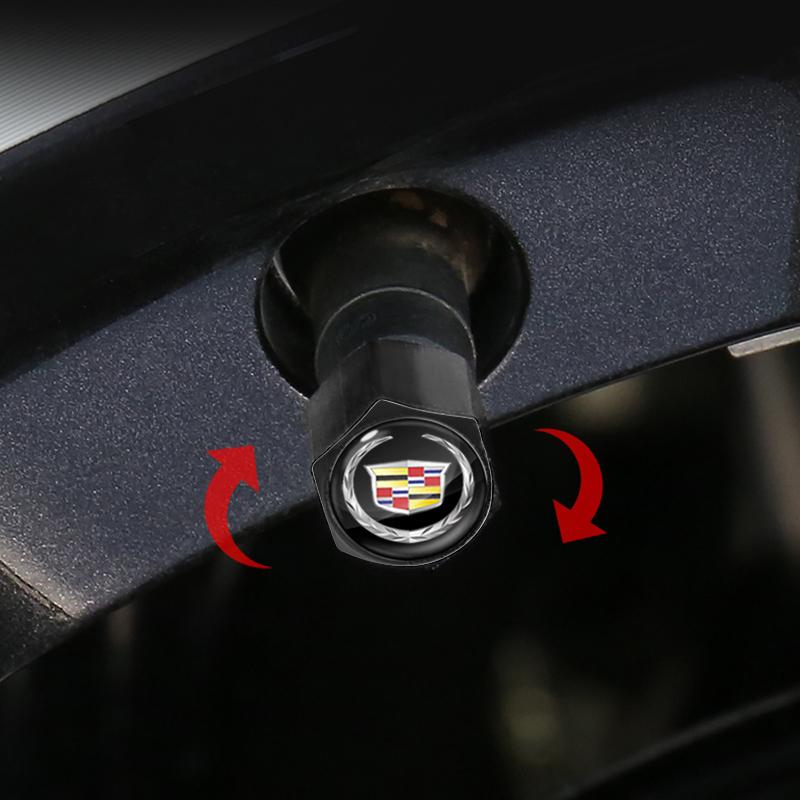 Tappo Valvola Pneumatico Auto Coprivalvola Stelo Ruota con Portachiavi Chiave per Cadillac XT5 XTS CTS BLS SLS DTS SRX Escalade Tiburon Deville
