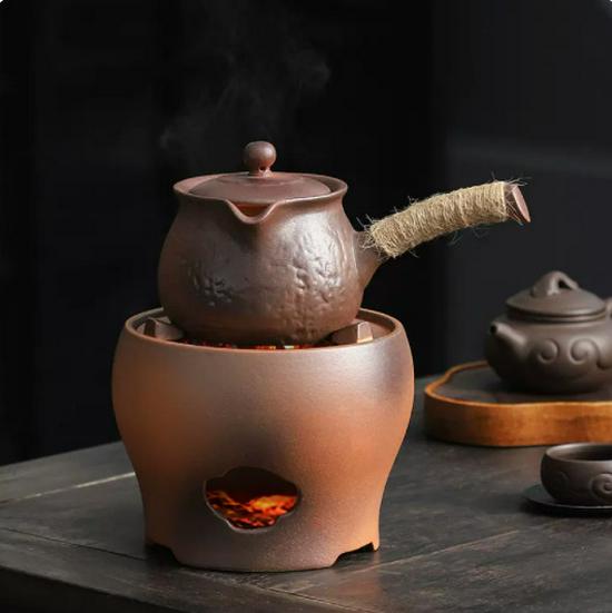 Volcanic Stone Electric Teapot Stove Set for Indoor Cooking and Gifting