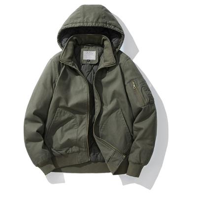 Autumn and Winter Casual Jacket Flight Hooded Jacket Men's Coat Loose Tooling Jacket Casual Jacket