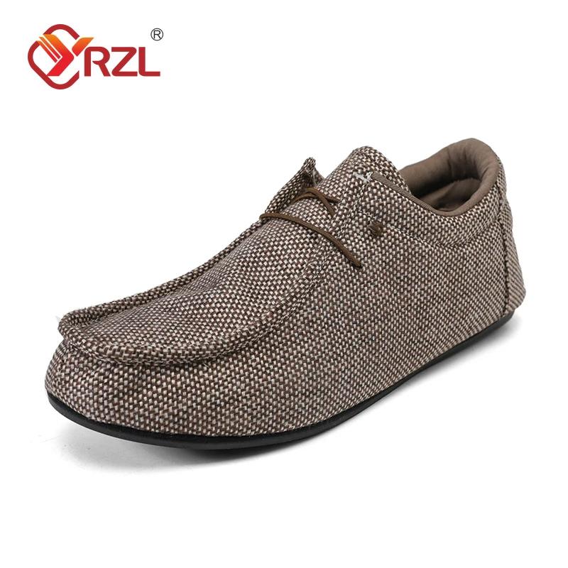 

YRZL Модная весенне-осенняя универсальная тканевая обувь для мужчин, повседневная, с тонкой подошвой, устойчивая к запахам, удобная и ленивая обувь из парусины 36 коричневый